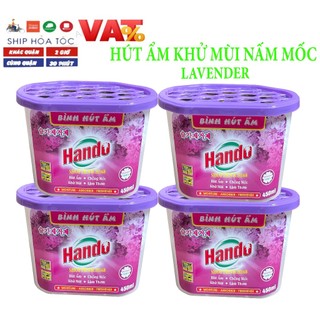 Bộ 4 bình hút ẩm khử mùi nám mốc Hando 450ml Hương Lavender