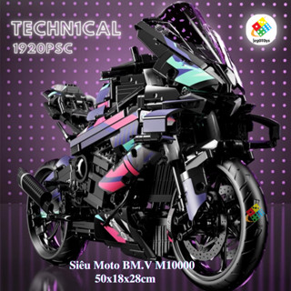Lego Siêu Xe MOTOR BMV M1000rr phiên bản tỉ lệ 1:5 - Bộ Lego Lắp Ráp Xe Máy Motorcycle - Tặng Led
