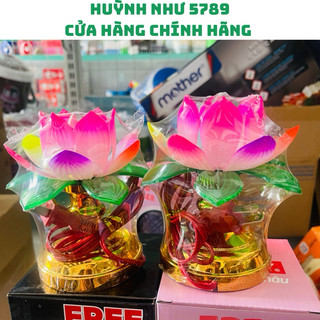 Bộ 2 đèn thờ cúng hoa sen thờ phật, ông địa, thần tài - đèn thờ