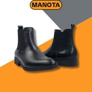 Giày chelsea boot classic manota, boot nam da bò đế cao su đúc tăng chiều cao bt28