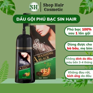 Dầu Gội Phủ Bạc SIN HAIR Nhật Bản 500ML - Thảo Dược Nhuộm Đen Tóc Nâu Tóc Nhân Sâm Nhật Bản hienvan
