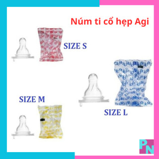 Núm vú cổ hẹp Agi núm vú cổ hẹp siêu mềm cho bé có đủ size S M L