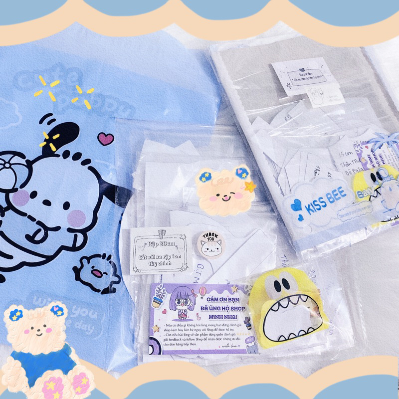 Rập giấy cố định may outfit quần áo cho doll bông size 20cm - 15cm