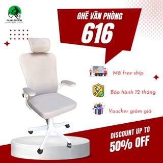 Ghế văn phòng FUJIKO OFFICIAL model 616 lưng lưới có tựa đầu