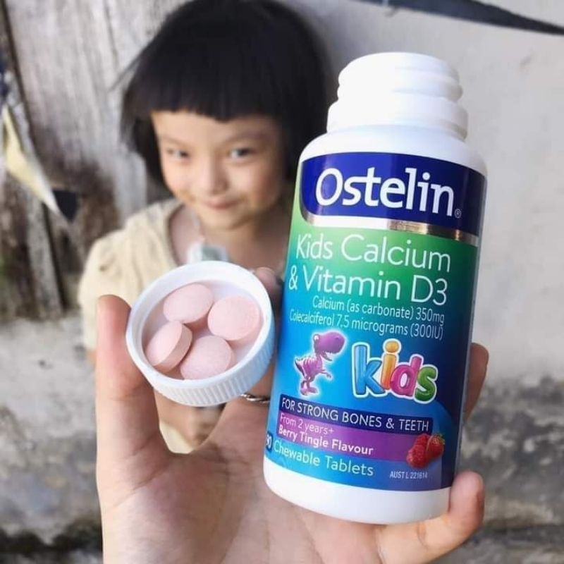 Kẹo Canxi OSTELIN Kids Calcium Vitamin D3 hàng Úc chính hãng date xa