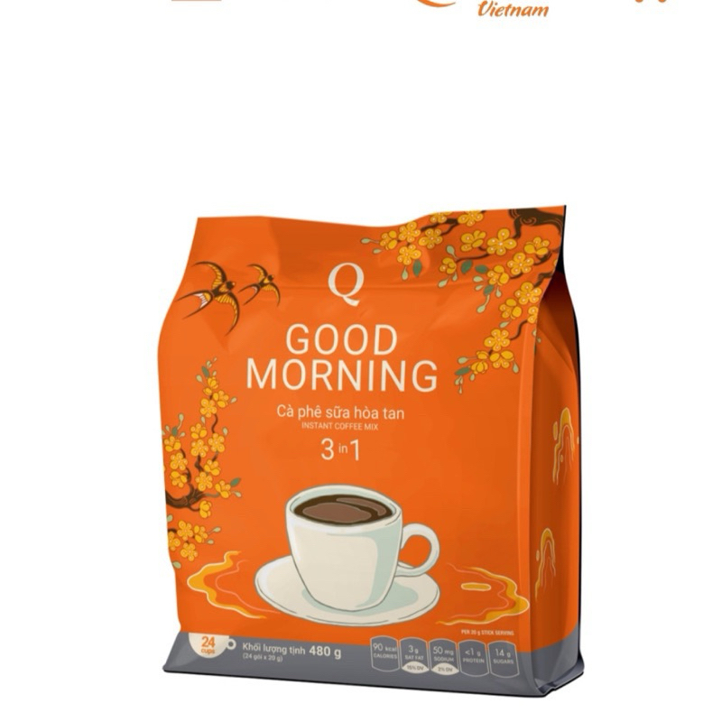 Cà Phê Sữa Hòa Tan 3 in 1 goodmorning Trần Quang 480g
