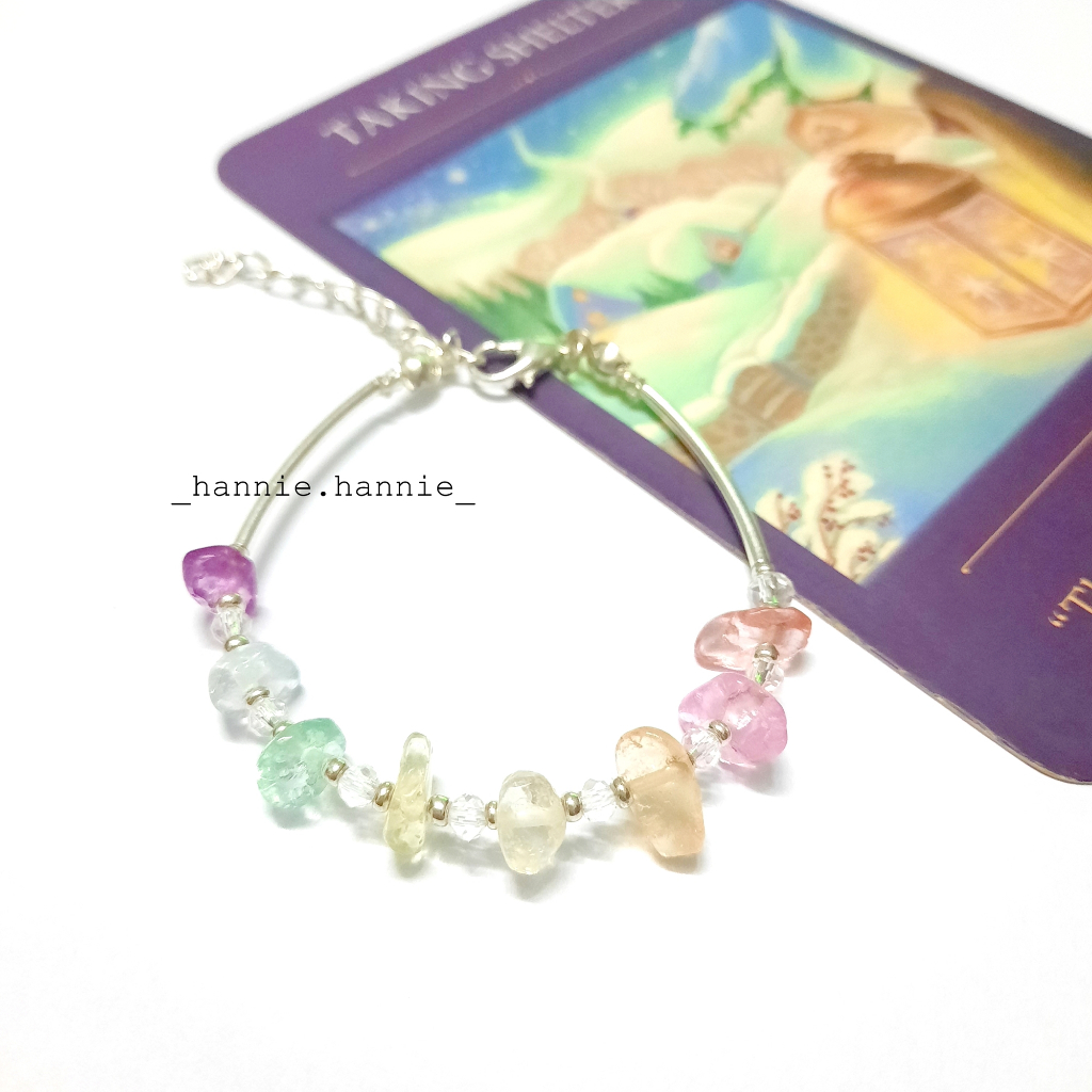 Lenora - Vòng tay charm kim loại mix đá tuyết y2k handmade khoá thép không gỉ