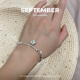 Lắc tay nữ mạ bạc s925 hình khối trái tim - september accessories