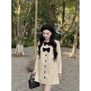 Váy tweed be phối nơ ngực C'est lavie