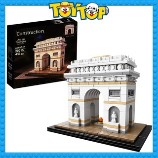 Đồ chơi lắp ráp Architecture công trình kiến trúc Khải Hoàn Môn tại Paris Pháp xếp hình Leji 20015 mô phỏng 21036