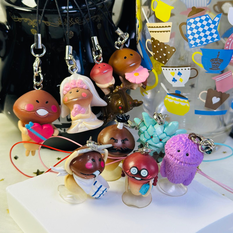 Móc khoá, dây đeo điện thoại hình nấm Nameko phong cách nhật bản cute dễ thương kawaii Mushroom Gard