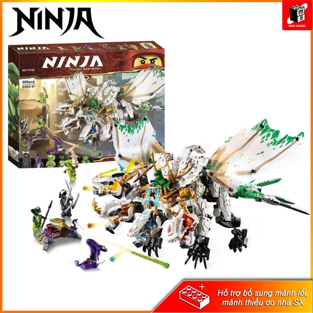 Đồ chơi lắp ráp Ninjago Chúa tể rồng 4 đầu Legacy The Ultra Dragon 11164 R8099 | Hỗ trợ chi tiết thi