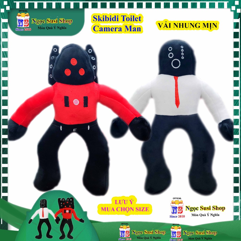 GỐI ÔM THÚ BÔNG SKIBIDI TOILET CAMERA MAN MẪU MỚI HÀNG ĐỘC SIÊU HOT - gấu bông đồ chơi doll toy búp 