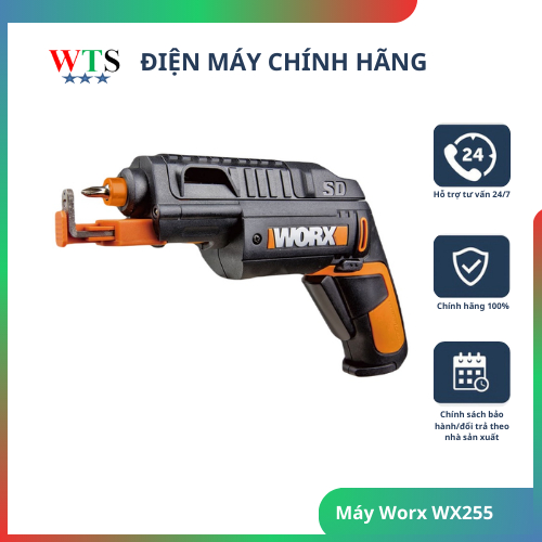 Máy Vặn Vít Đa Năng Dùng Pin 4V WX255 - Worx Orange - Hàng chính hãng