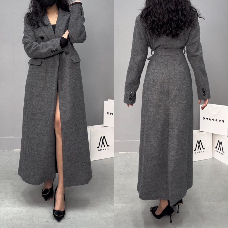 𝐃𝐦𝐚𝐧𝐡 - K5 Trench Coat Siêu Dài 117cm 127cm unisex nam nữ áo khoác dạ form chuẩn Châu Âu mangto đen xám