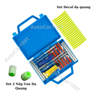 Bộ hộp đựng dụng cụ vá lốp xe Hơi, ÔTô, xe Máy,... vá nguội vá nhanh, vá khẩn cấp .Cây vá bằng thép S30