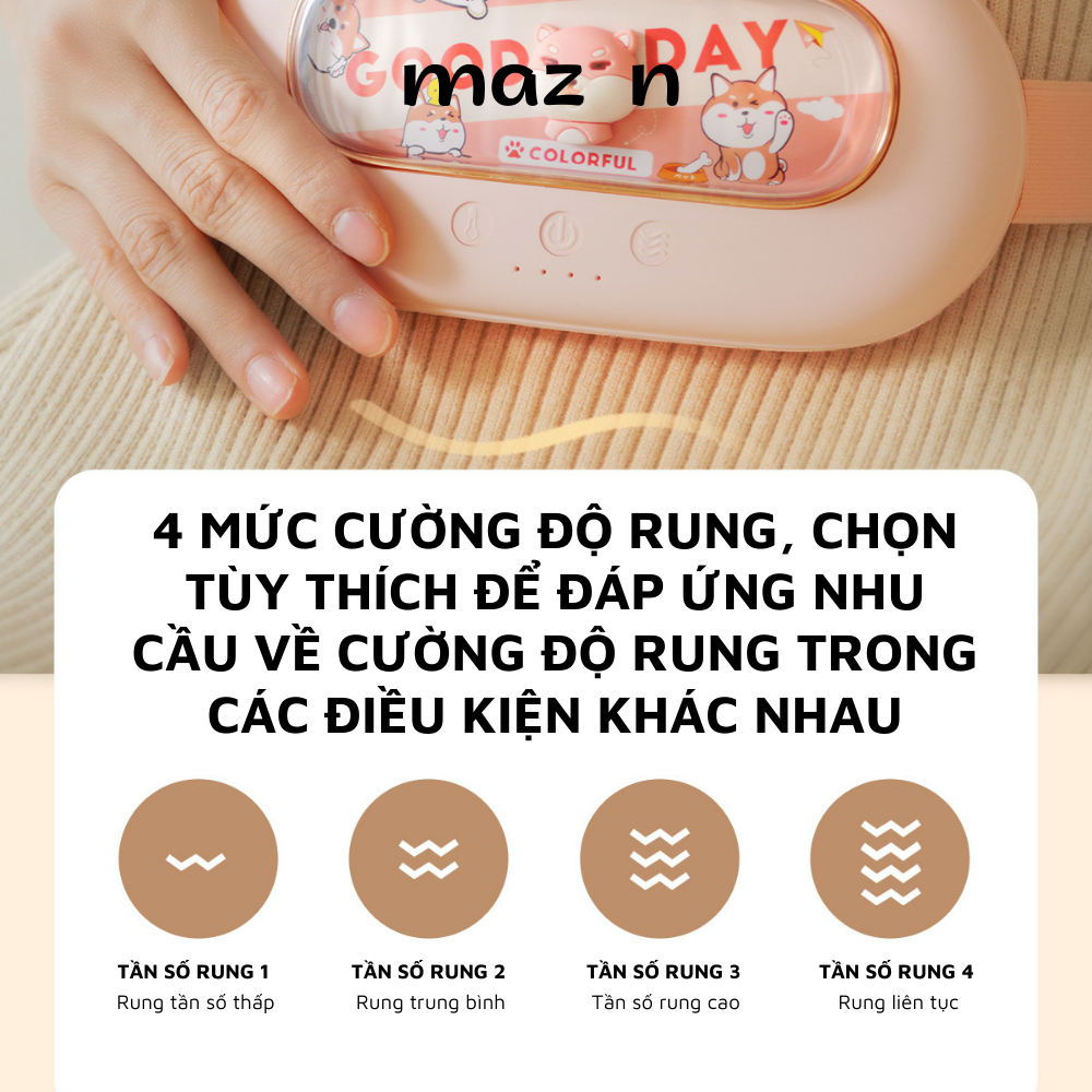 Máy Massage Chườm Nóng Giảm Đau Bụng Kinh Đai MassageLàm Ấm Bụng Cao Cấp