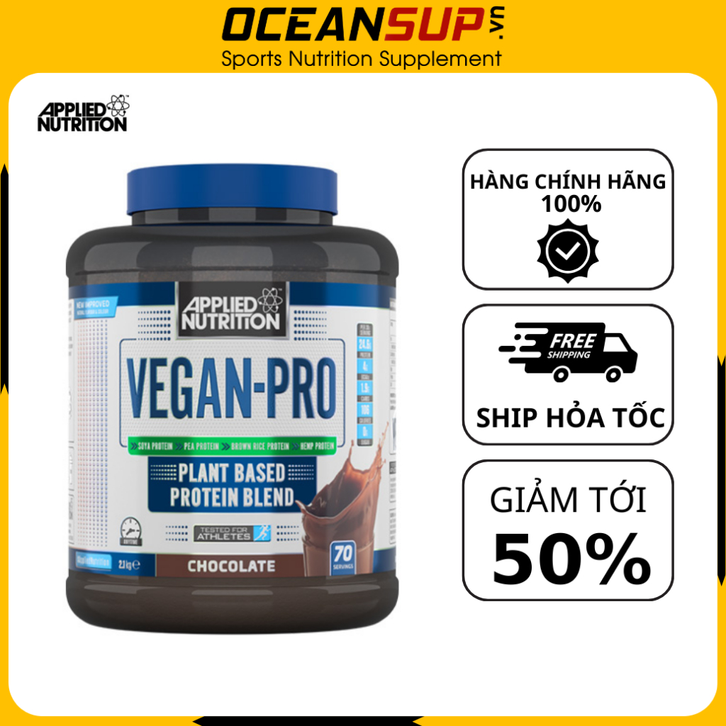 Applied Nutriton Vegan Pro - Protein thực vật Applied Nutriton 2.1kg - 70 Lần Dùng