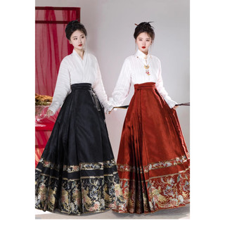   Phụng Ngâm- Nhứ Ý   Set Hán Phục nữ dạng váy Mã Diện hay còn gọi váy Mặt Ngựa. 