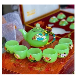 Bộ Ấm Trà Đá Ngọc xanh siêu đẹp