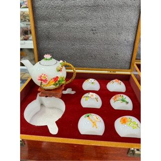 Bộ Ấm Trà Đá Ngọc xanh siêu đẹp