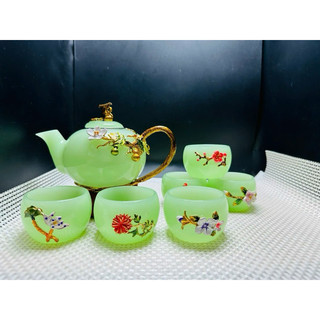 Bộ Ấm Trà Đá Ngọc xanh siêu đẹp