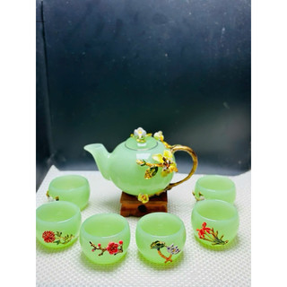 Bộ Ấm Trà Đá Ngọc xanh siêu đẹp