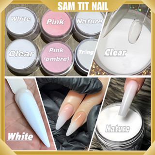 [30g-50g-100g] Bột Mỹ đắp móng clear-white-pink-nature-nước gạo 5in1
