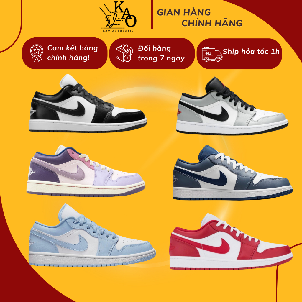 Giày Jordan 1 Low Chính Hãng Đầy Đủ Màu Mới Nhất Cho Nam Nữ - Bao Check