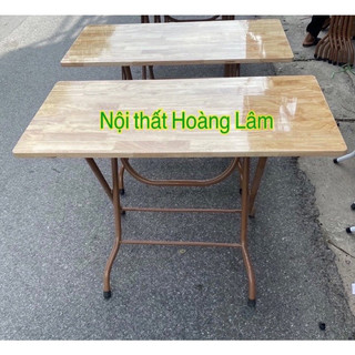 Bàn gấp gọn cao 73cm chân sắt mặt gỗ cao su các cỡ
