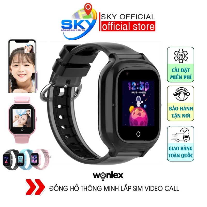 Đồng Hồ Thông Minh Định Vị Trẻ Em - Lắp Sim- Có Rung - Gọi VIDEO Cao Cấp SKYONE Wonlex SKKT24 - Chống Nước- CHÍNH HÃNG