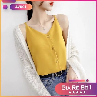 Áo hai dây cổ tim b100