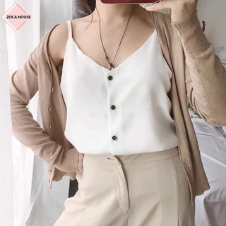 Áo hai dây vải đũi xước