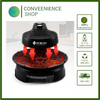 Bếp nướng halogen xoay chef&chef cr-04k bbq không khói hàn quốc-bảo hành 12 tháng-top đồ gia dụng