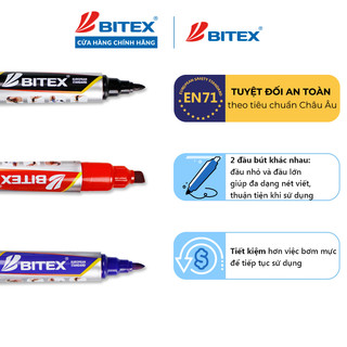 Bút lông dầu Bitex PM01 mực xanh, đỏ, đen