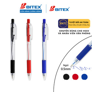 Combo 10 20 Bút Bi Bitex B03 ngòi 0.5mm mực xanh đỏ đen 