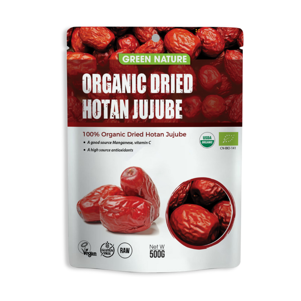 Táo Đỏ Hữu Cơ Hòa Điền Tân Cương 500gr Organic Jujube Green Nature/ Organic Life