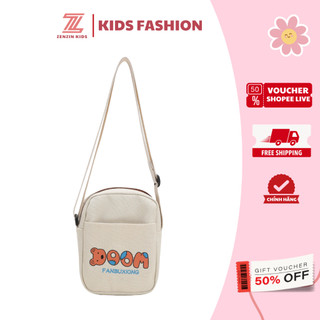Túi đeo chéo ZENZIN KIDS cho bé trai bé gái đi chơi, cặp mini vải canvas đựng lì xì có khóa kéo tiện lợi