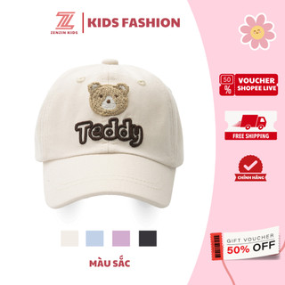 Mũ lưỡi trai cho bé thêu hình Gấu Teddy từ 3-10 tuổi ZENZIN KIDS đáng yêu dễ thương, nón lưỡi trai cho bé trai bé gái