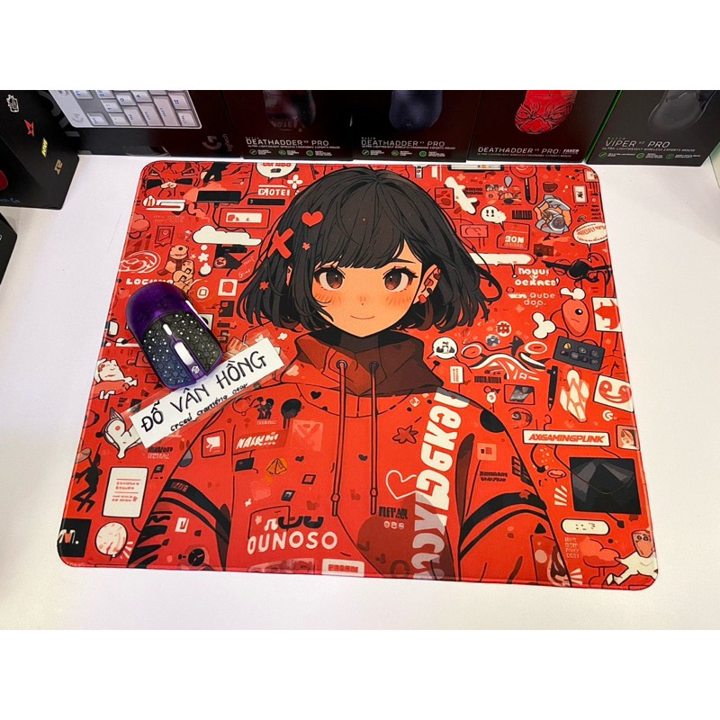 Bàn di chuột/ pad chuột Axgaming punk Drizzle Series Mousepad hình anime chất đẹp đế poron siêu bám bàn