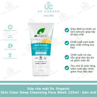 [Bill UK] Sữa rửa mặt Dr Organic Face Wash