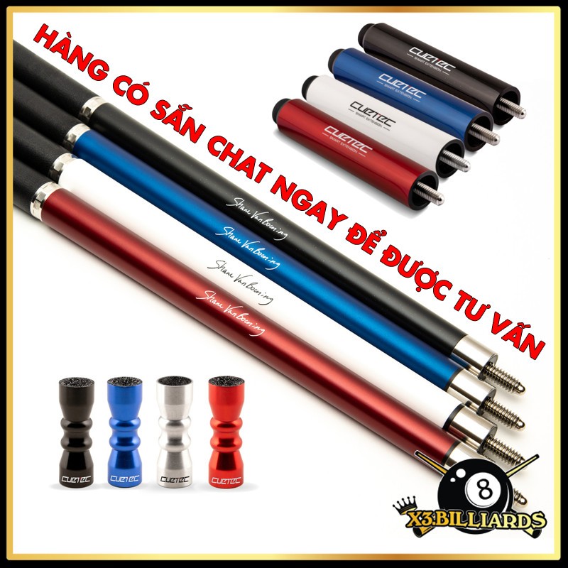 Cơ Bida CUETEC SVB Dakota Sapphire Blue Pool Lỗ Chữ Kí Cơ Thủ Shane Van Boening Ngọn Full Carbon Giảm Bạt Tốt Nhất