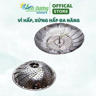 Vỉ Hấp, Xửng Hấp Đa Năng Chất Liệu Inox Sàng Bóng Cao Cấp Không Gỉ Set Gấp Gọn Tiện dụng, Dễ Dàng Đóng Mở Khi Dùng