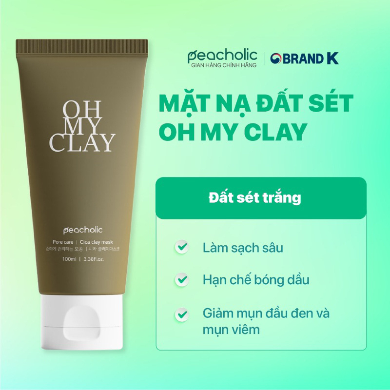 Mặt nạ đất sét PEACHOLIC Oh My Clay 100g