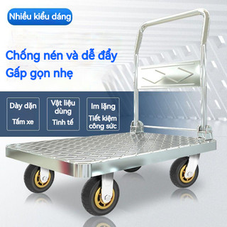 500KG Xe Đẩy Hàng Gấp Gọn 4 Bánh Xe Đẩy Hàng Có Khả Năng Chịu Tải Siêu Tải Xe Đẩy Chở Dày Im Lặng
