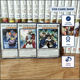 Thẻ bài yugioh chính hãng Set tam thần Bắc Âu Thor, Loki, Odin - Common