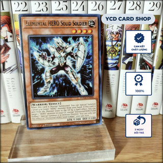 Thẻ bài Yugioh chính hãng Elemental HERO Solid Soldier – Rare