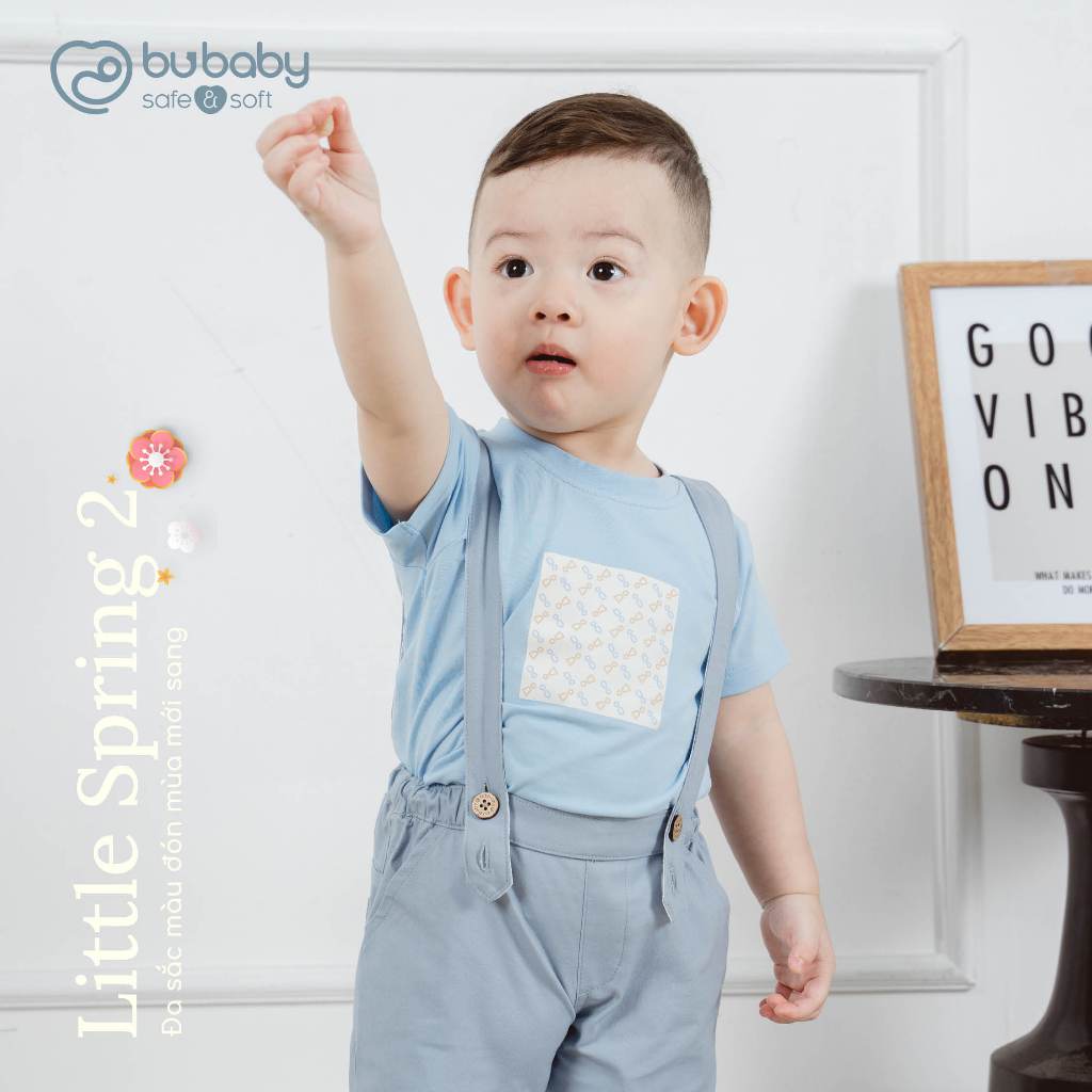 Áo ngắn tay bé trai, bé gái, áo ngắn tay cổ tròn mềm mại, co giãn - BU Baby