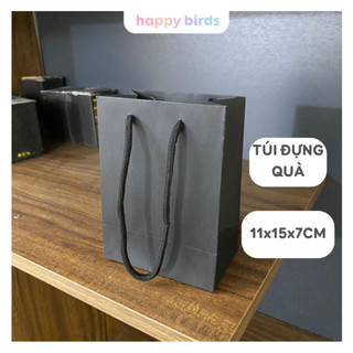Túi giấy đen đựng quà tặng trang sức phụ kiện 11x15x7cm