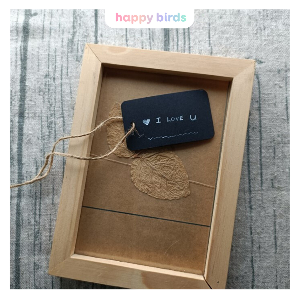 Tag giấy trơn tùy chỉnh kèm dây đeo trang trí quà tặng làm đồ handmade DIY Happy Birds